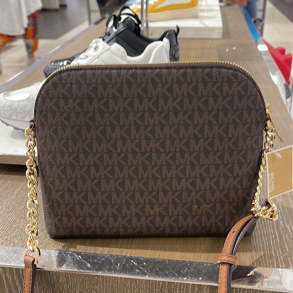 MICHAEL KORS Jet Set Medium Logo Dome Satchel Crossbody 
Brown 
NWT - Picture 5 of 16